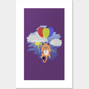 Flying Cat | Cute Kitten Posters and Art